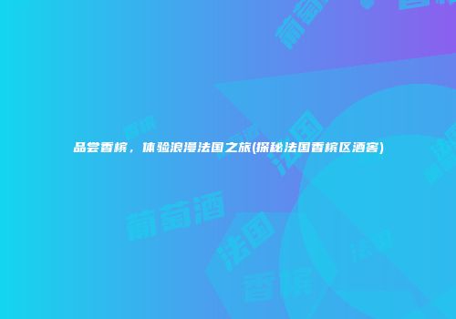 品尝香槟，体验浪漫法国之旅(探秘法国香槟区酒窖)