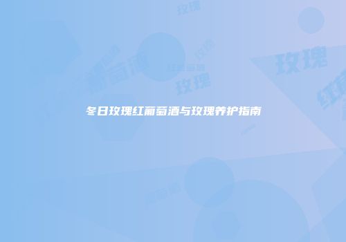 冬日玫瑰红葡萄酒与玫瑰养护指南