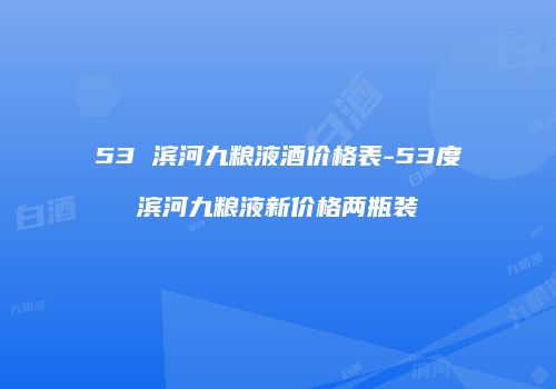 53 滨河九粮液酒价格表-53度滨河九粮液新价格两瓶装