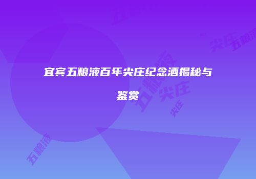 宜宾五粮液百年尖庄纪念酒揭秘与鉴赏