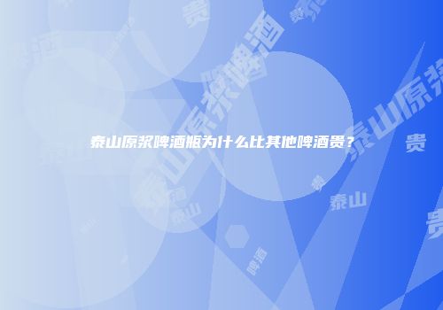 泰山原浆啤酒瓶为什么比其他啤酒贵？
