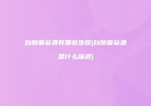 自酿葡萄酒有哪些步骤(自酿葡萄酒是什么味道)