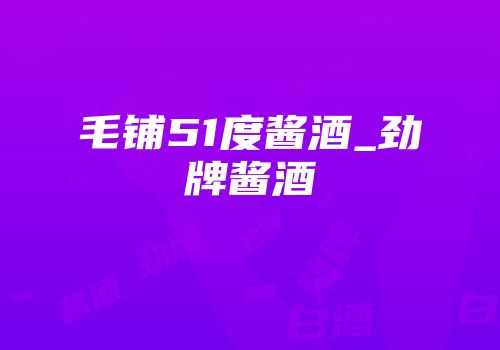 毛铺51度酱酒_劲牌酱酒