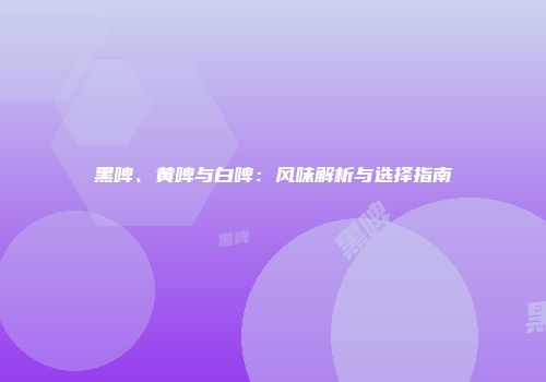 黑啤、黄啤与白啤：风味解析与选择指南