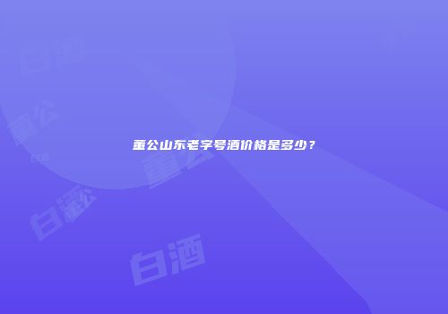 董公山东老字号酒价格是多少？