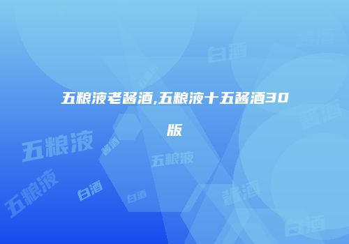 五粮液老酱酒,五粮液十五酱酒30版