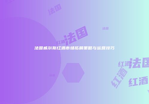 法国威尔斯红酒市场拓展策略与运营技巧