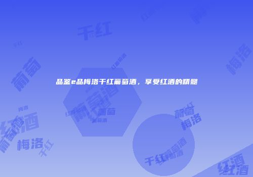 品鉴e品梅洛干红葡萄酒，享受红酒的精髓