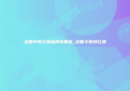 法国中等红酒品牌有哪些_法国卡斯特红酒