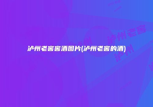 泸州老窖窖酒图片(泸州老窖的酒)