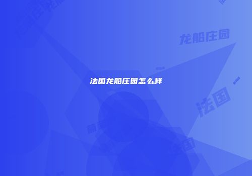 法国龙船庄园怎么样
