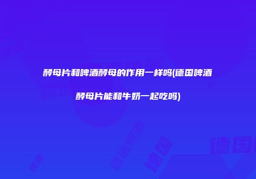 酵母片和啤酒酵母的作用一样吗(德国啤酒酵母片能和牛奶一起吃吗)