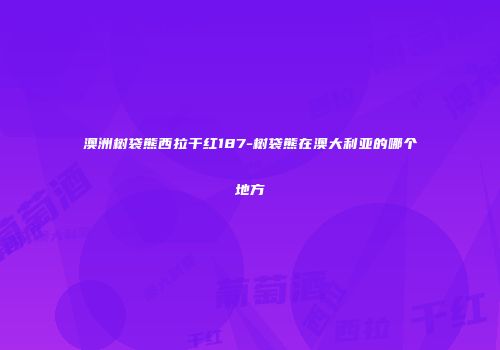 澳洲树袋熊西拉干红187-树袋熊在澳大利亚的哪个地方
