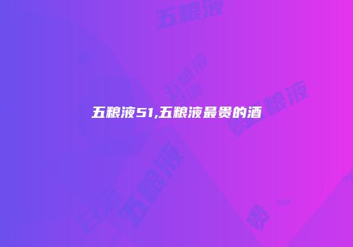 五粮液51,五粮液最贵的酒