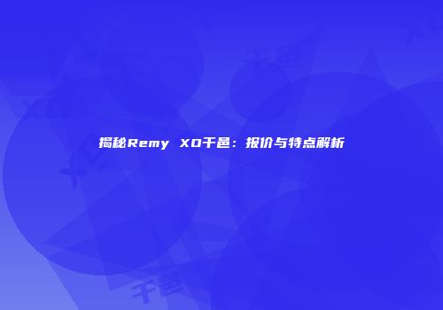 揭秘Remy XO干邑：报价与特点解析