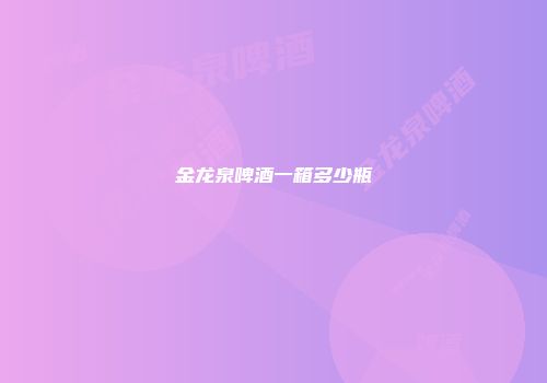 金龙泉啤酒一箱多少瓶
