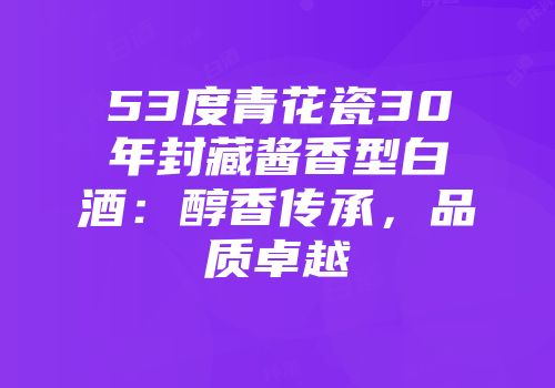 53度青花瓷30年封藏酱香型白酒：醇香传承，品质卓越