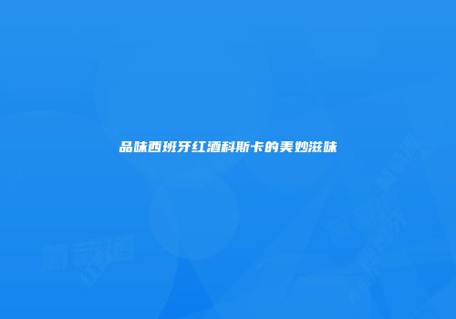 品味西班牙红酒科斯卡的美妙滋味