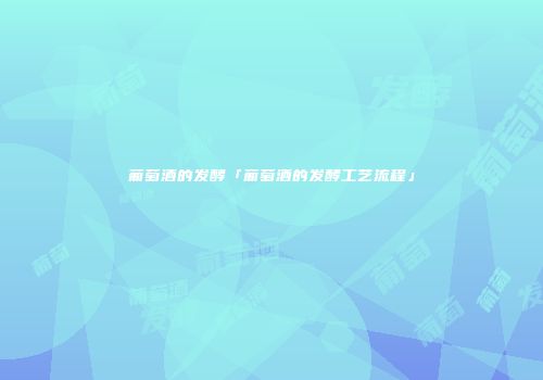 葡萄酒的发酵「葡萄酒的发酵工艺流程」