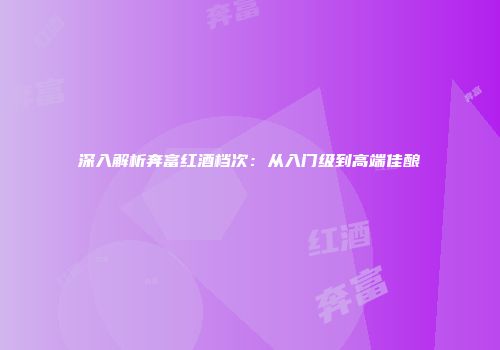 深入解析奔富红酒档次：从入门级到高端佳酿