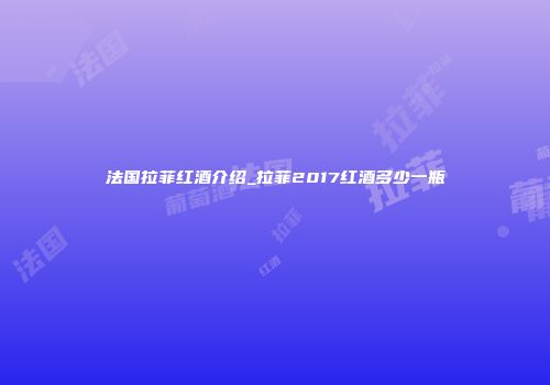 法国拉菲红酒介绍_拉菲2017红酒多少一瓶