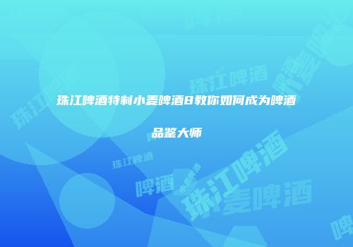 珠江啤酒特制小麦啤酒8教你如何成为啤酒品鉴大师