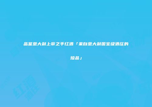品鉴意大利上帝之手红酒「来自意大利国宝级酒庄的珍品」