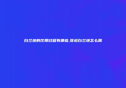 白兰地的饮用过程有哪些,张裕白兰地怎么喝