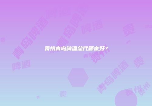 贵州青岛啤酒总代哪家好？