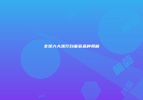 全球六大流行白葡萄品种揭秘