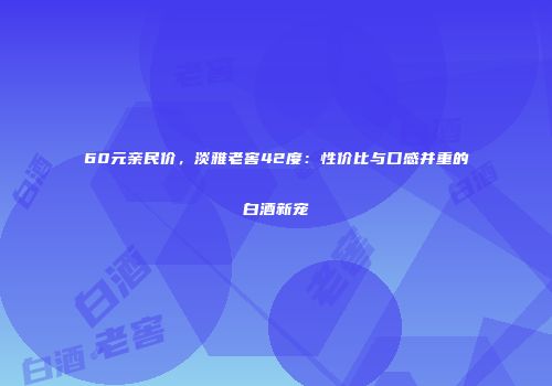 60元亲民价，淡雅老窖42度：性价比与口感并重的白酒新宠