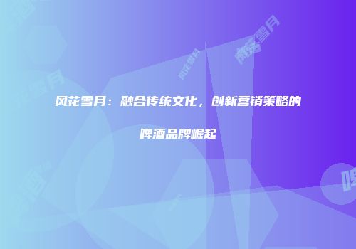 风花雪月：融合传统文化，创新营销策略的啤酒品牌崛起