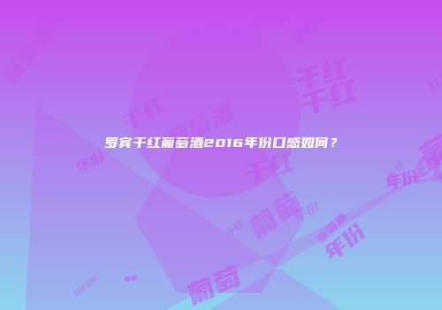 罗宾干红葡萄酒2016年份口感如何？