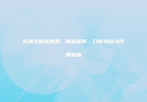 扎啤与原浆啤酒：酿造差异、口感特点与饮用指南