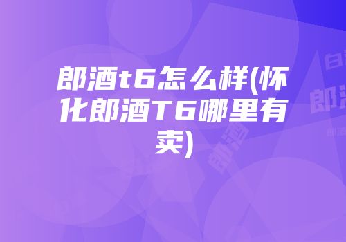 郎酒t6怎么样(怀化郎酒T6哪里有卖)