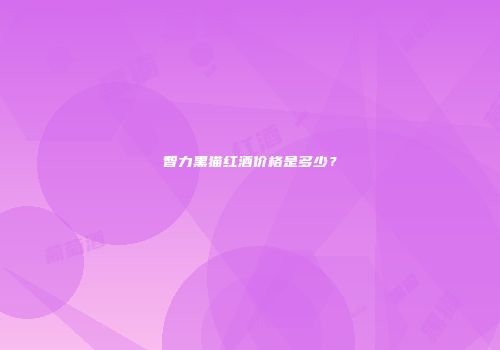 智力黑猫红酒价格是多少？