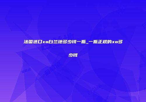法国进口xo白兰地多少钱一瓶_一瓶正规的xo多少钱