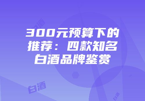 300元预算下的推荐：四款知名白酒品牌鉴赏