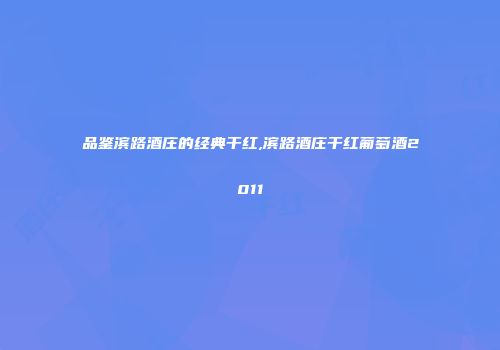 品鉴滨路酒庄的经典干红,滨路酒庄干红葡萄酒2011