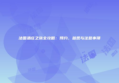 法国酒庄之旅全攻略：预约、参观与注意事项
