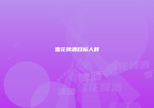 雪花啤酒目标人群