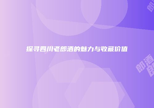 探寻四川老郎酒的魅力与收藏价值