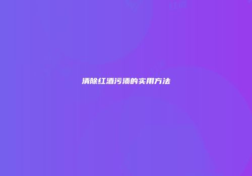 清除红酒污渍的实用方法
