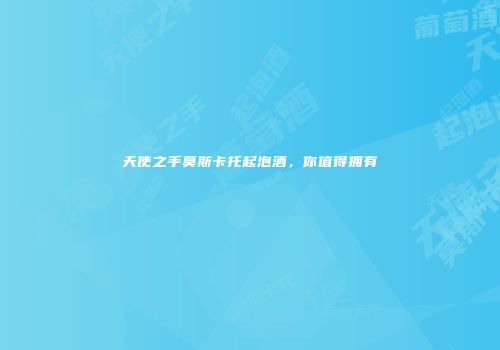 天使之手莫斯卡托起泡酒，你值得拥有