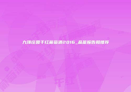 九顶庄园干红葡萄酒2016_品鉴报告和推荐