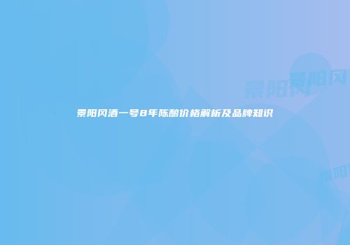 景阳冈酒一号8年陈酿价格解析及品牌知识