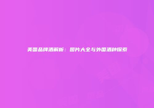 美国品牌酒解析：图片大全与外国酒种探索