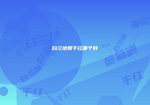 白兰地跟干红哪个好