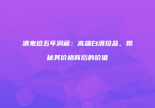 酒鬼拾五年洞藏：高端白酒珍品，揭秘其价格背后的价值