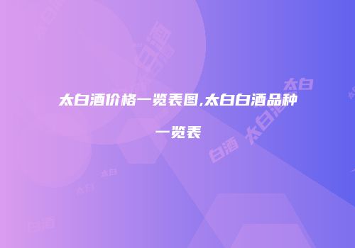 太白酒价格一览表图,太白白酒品种一览表